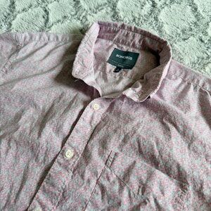 Bonobos Pink Floral All Over Print Button-Up Polo Shirt Men’s L Slim Fit Golf